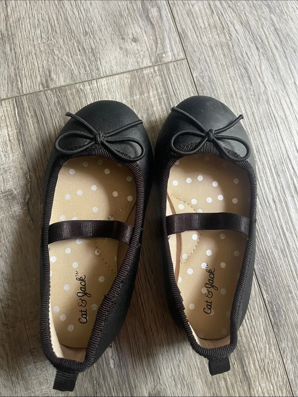 Cat & Jack Black Girls' Mary Jane Ballet Flats with Bow size 6 toddler